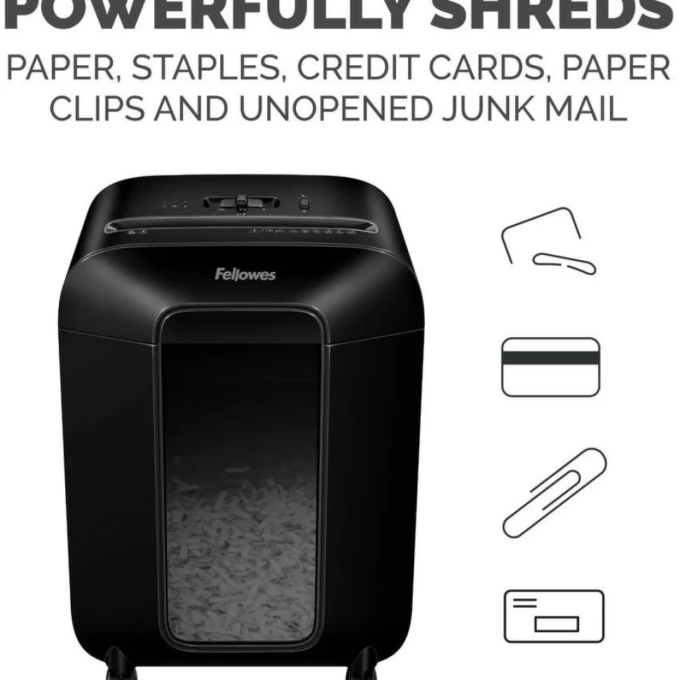 Fellowes LX85 Cross Cut 12-Sheet Home Office Paper Shredder with SafeSense, Black