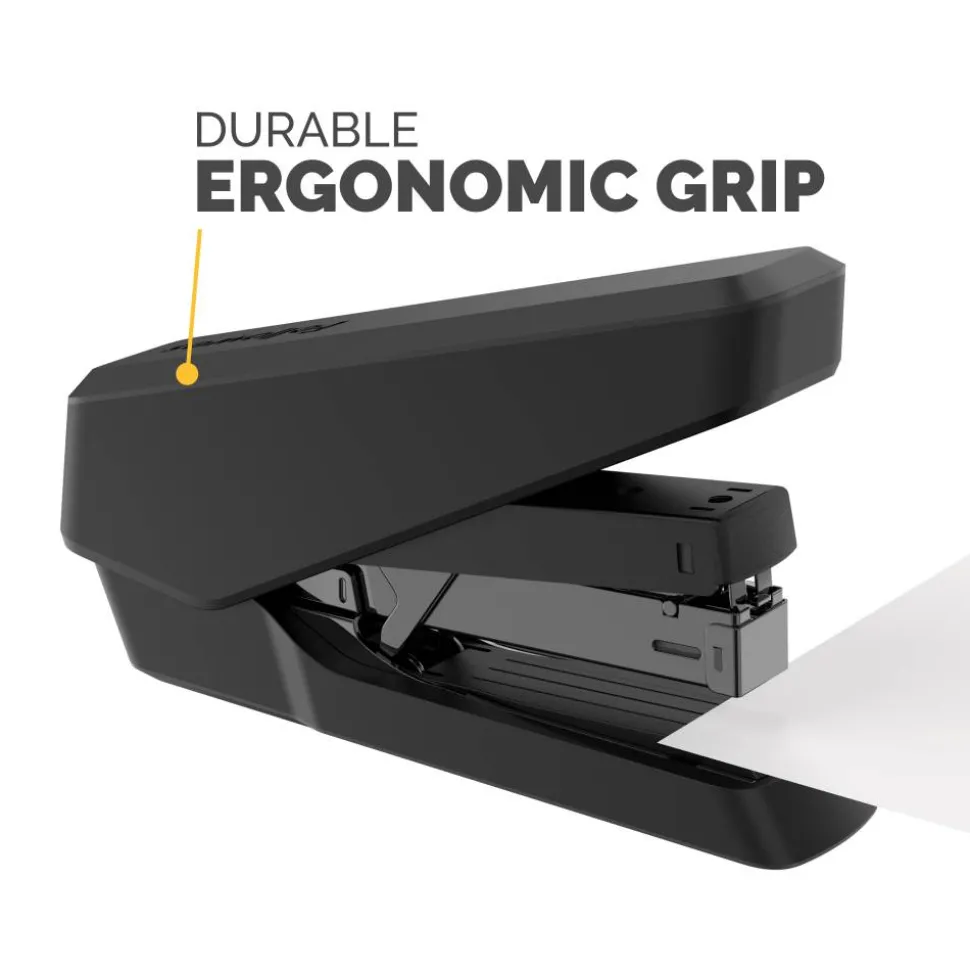 Fellowes LX870 EasyPress Stapler, 6-7/16", Black