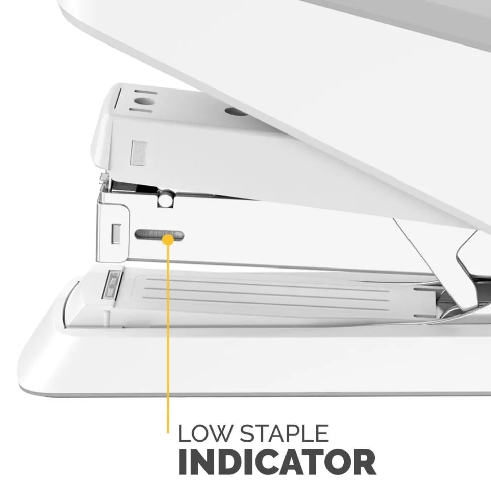 Fellowes LX870 EasyPress Stapler with Antimicrobial Protection, 40-Sheet Capacity, Gray/White