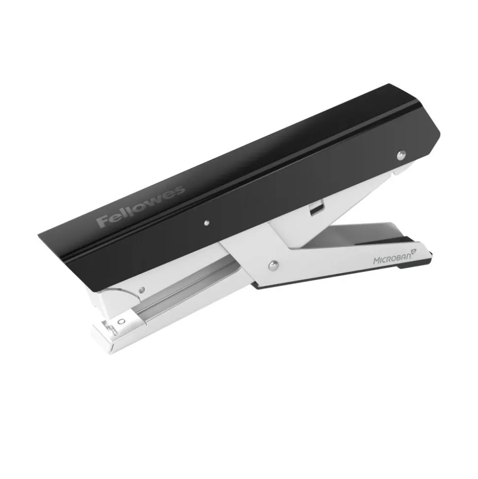 Fellowes LX890 Handheld Plier Stapler with Antimicrobial Protection, 40-Sheet Capacity, 0.25"/0.31" Staples, Black/White