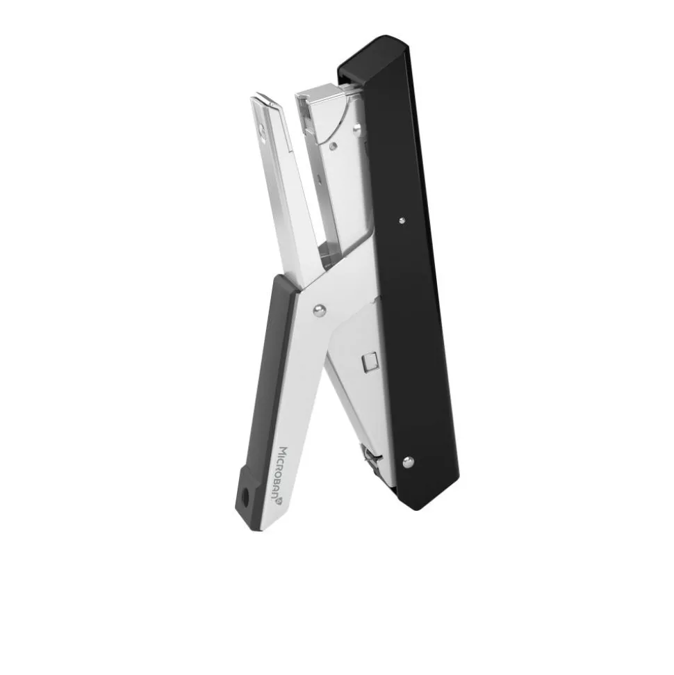 Fellowes LX890 Handheld Plier Stapler with Antimicrobial Protection, 40-Sheet Capacity, 0.25"/0.31" Staples, Black/White