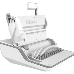 Fellowes Lyra 3-in-1 Manual Binding Center, 300-Sheet Capacity, 6.03"H x 16.63"W x 15.56"D, White/Gray, 5603001
