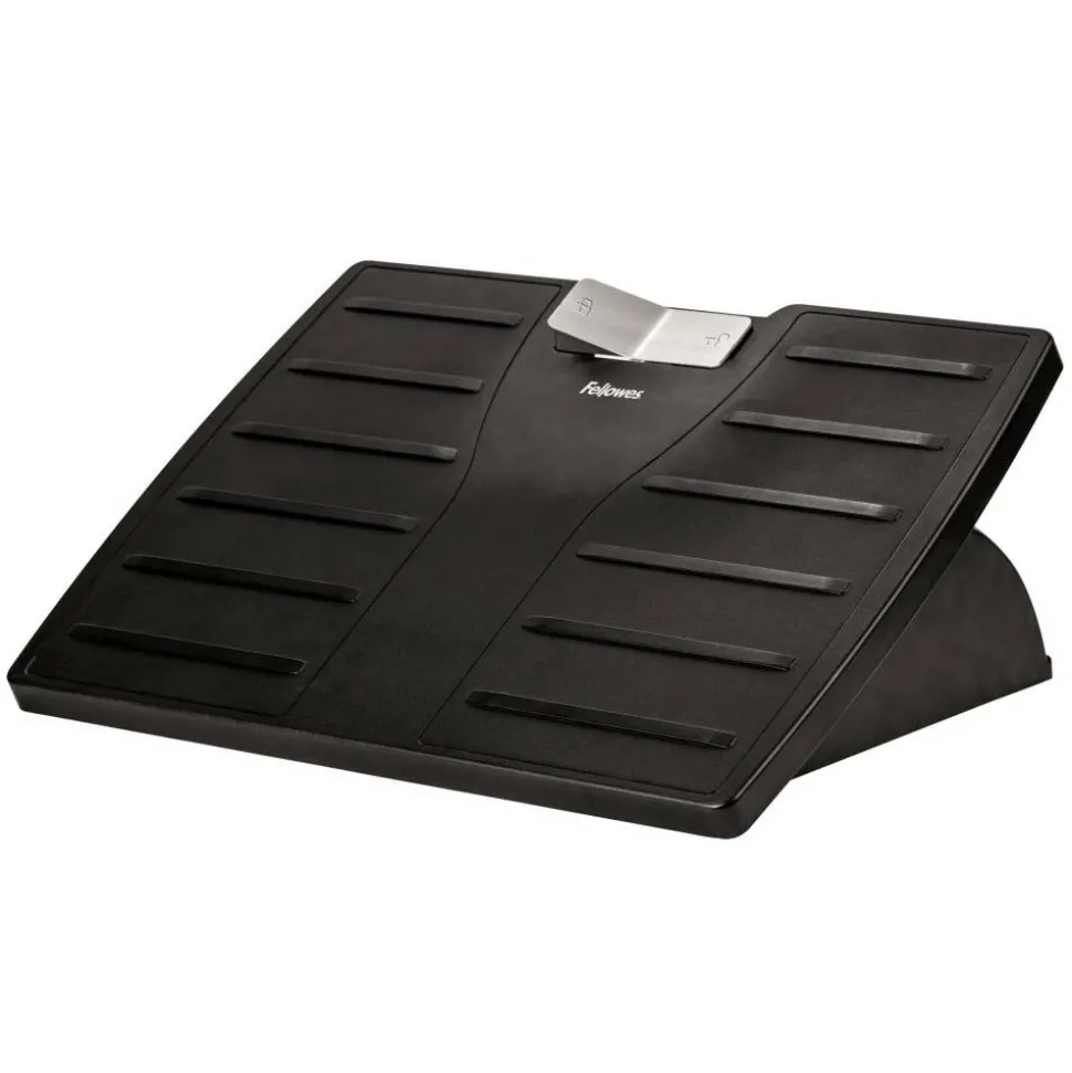 Fellowes Office Suites Adjustable Footrest, 17.5" x 13.1". Black/Silver