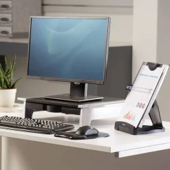Fellowes Office Suites Desktop Copyholder With Memo Board, Black/Silver