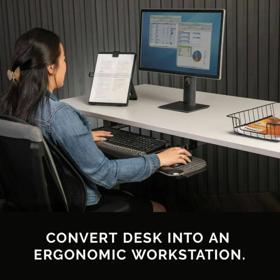 Fellowes Office Suites Underdesk Keyboard Tray, Black/Silver