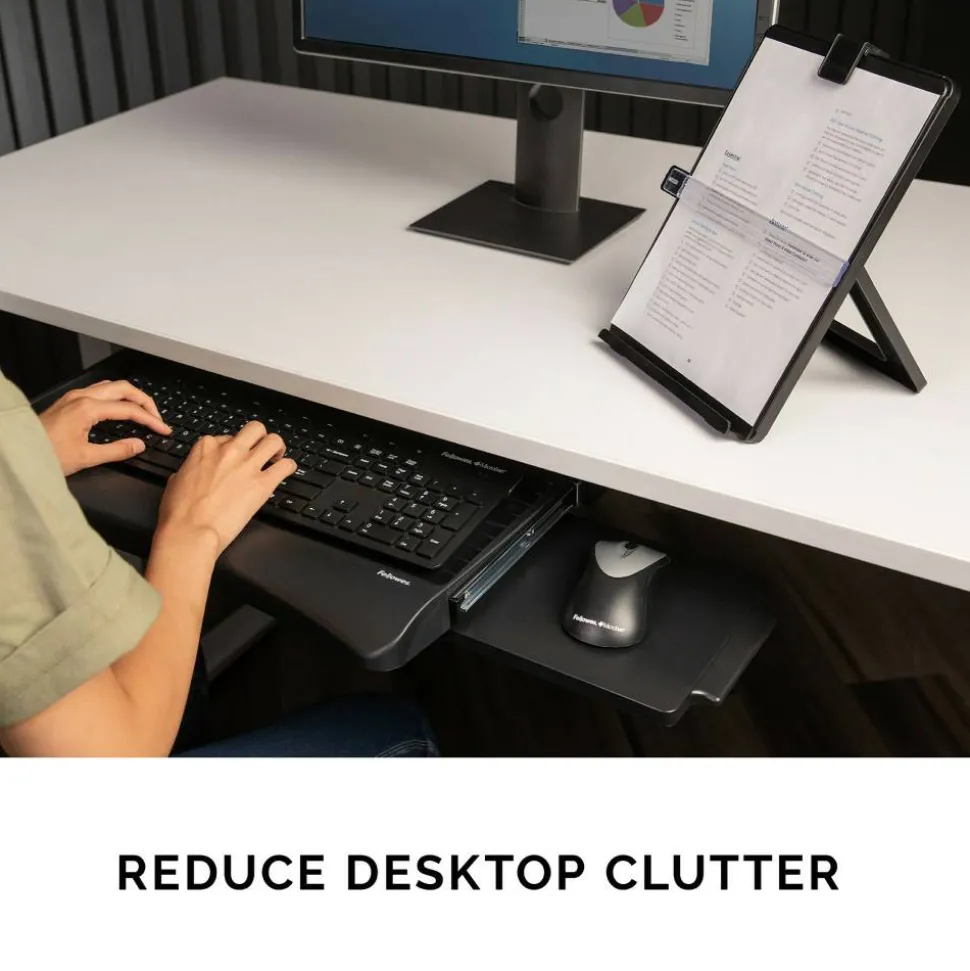 Fellowes Office Suites Underdesk Keyboard Tray, Black/Silver