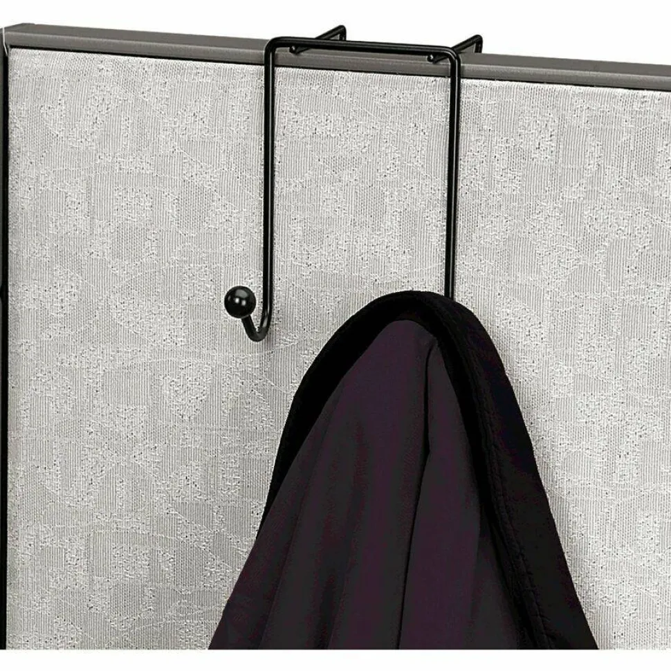 Fellowes Partition Additions Coat Hook, 6"H x 4"W x 5 1/8"D, Black