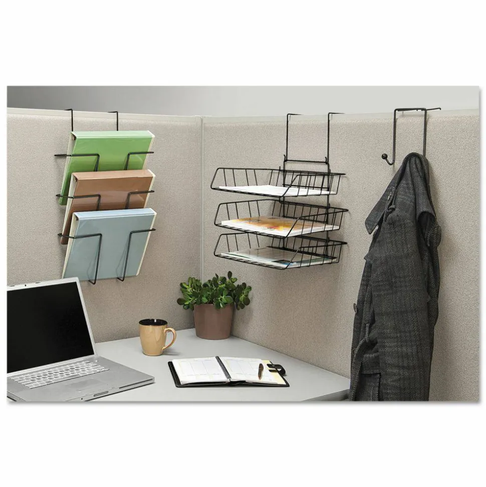Fellowes Partition Additions Coat Hook, 6"H x 4"W x 5 1/8"D, Black
