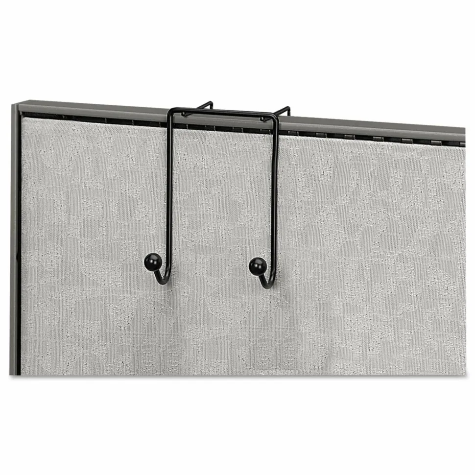 Fellowes Partition Additions Coat Hook, 6"H x 4"W x 5 1/8"D, Black