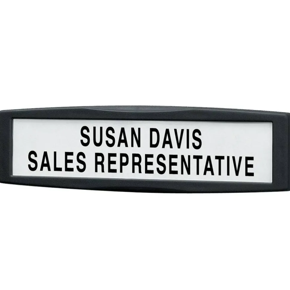 Fellowes Partitions Additions Name Plate, Dark Graphite