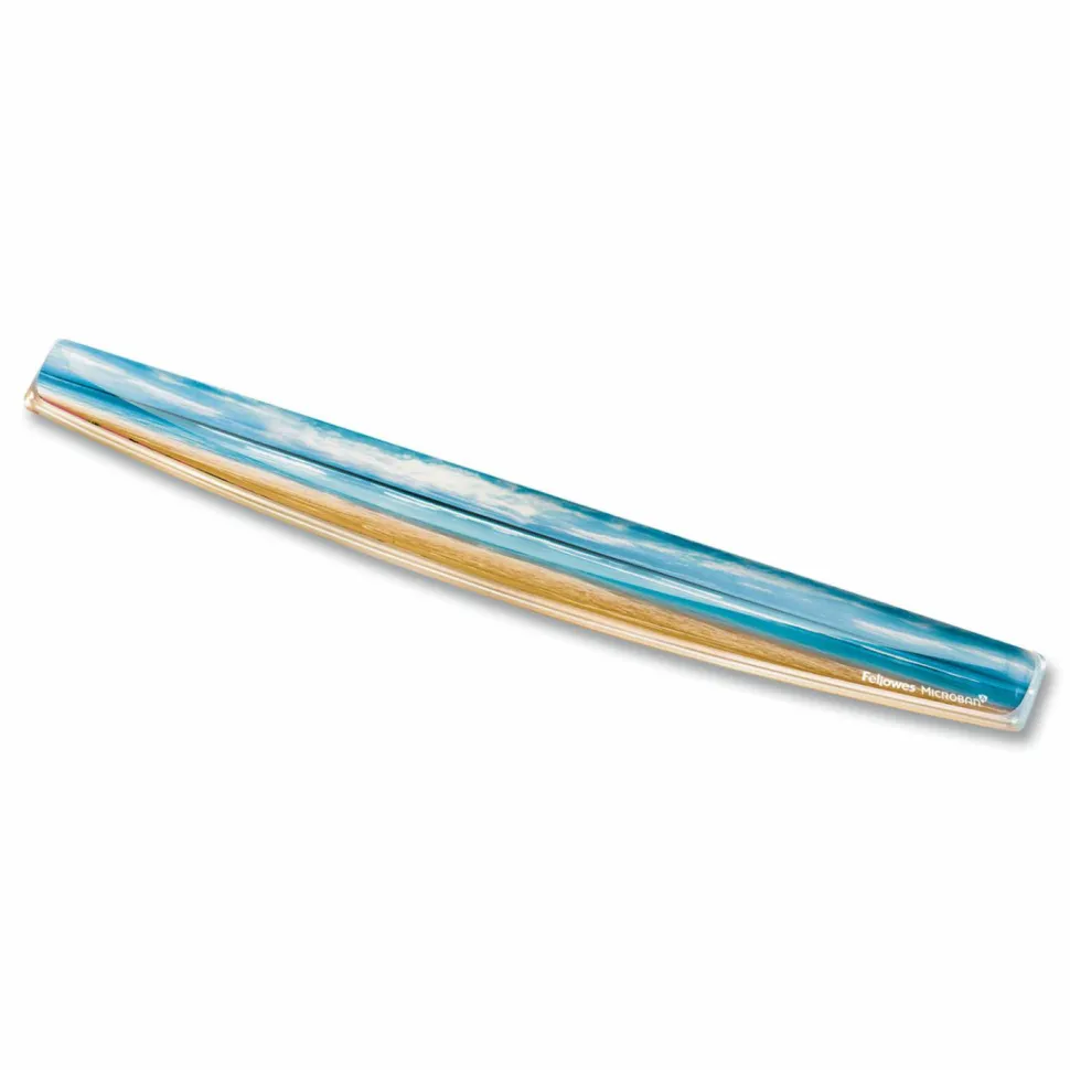 Fellowes Photo Gel Keyboard Wrist Support with Microban, Sandy Beach Design, 1Ea, 9179401