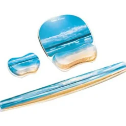 Fellowes Photo Gel Keyboard Wrist Support with Microban, Sandy Beach Design, 1Ea, 9179401