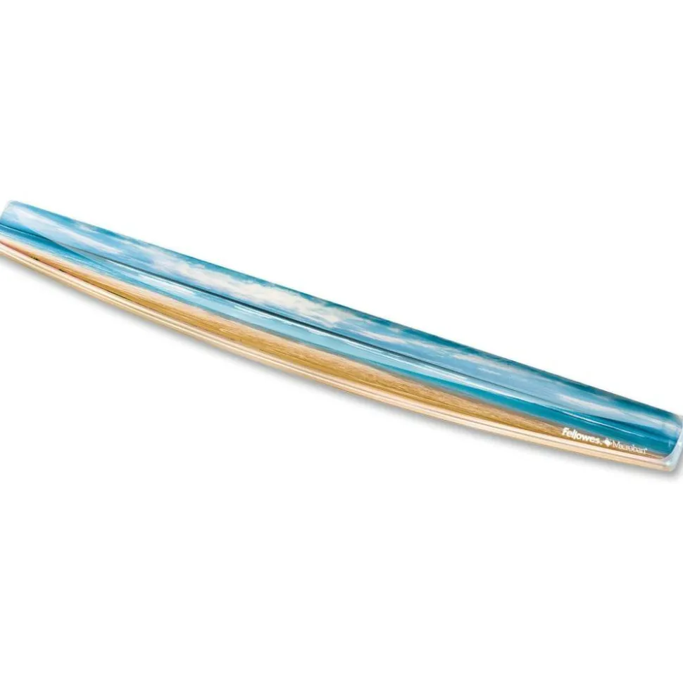 Fellowes Photo Gel Keyboard Wrist Support with Microban, Sandy Beach Design, 1Ea, 9179401