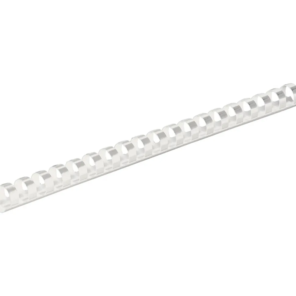 Fellowes Plastic Comb Bindings for 11 x 8.5 Documents, 19 Rings, 0.5" (90-Sheet) Capacity, White, 100/Pack