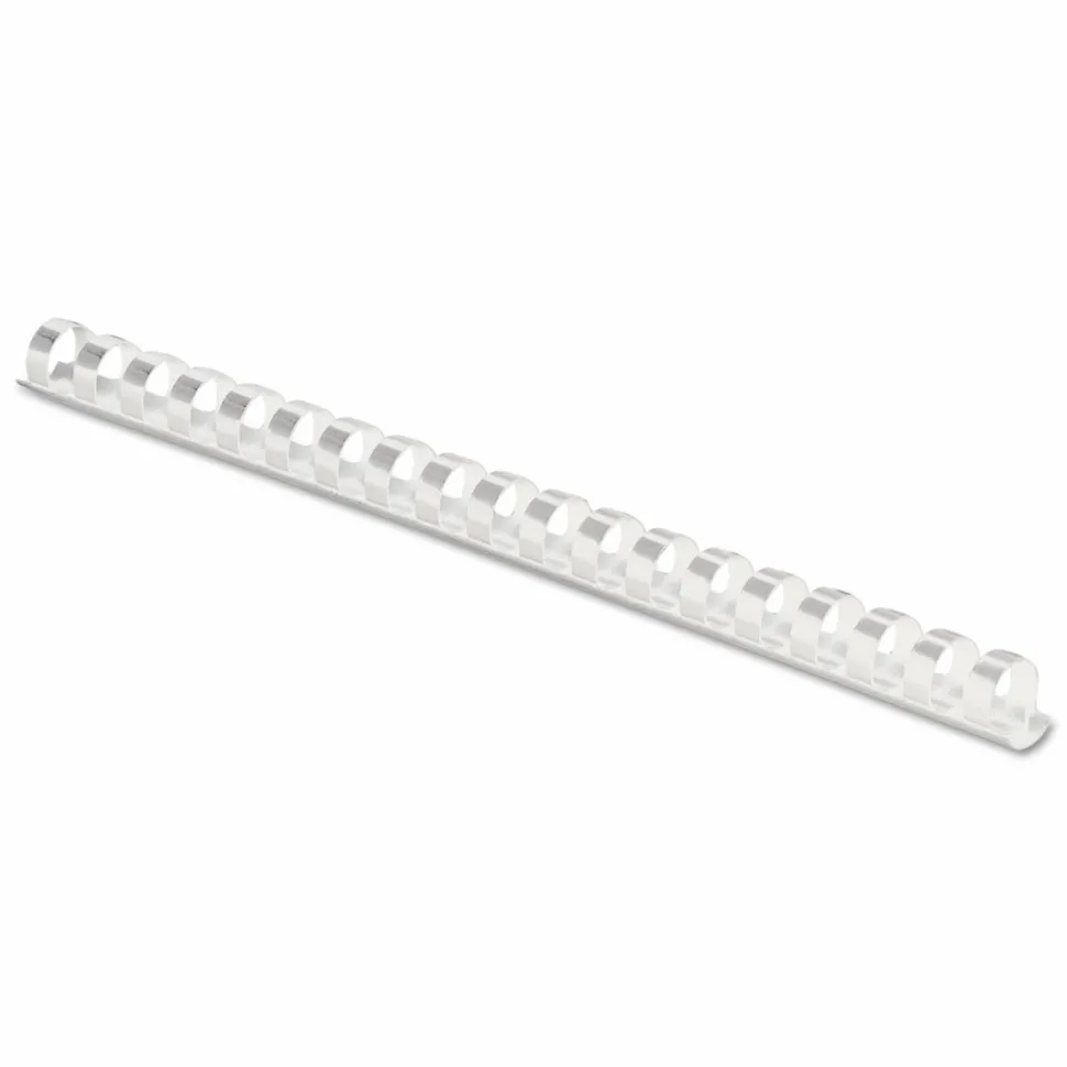 Fellowes Plastic Comb Bindings for 11 x 8.5 Documents, 19 Rings, 0.5" (90-Sheet) Capacity, White, 100/Pack