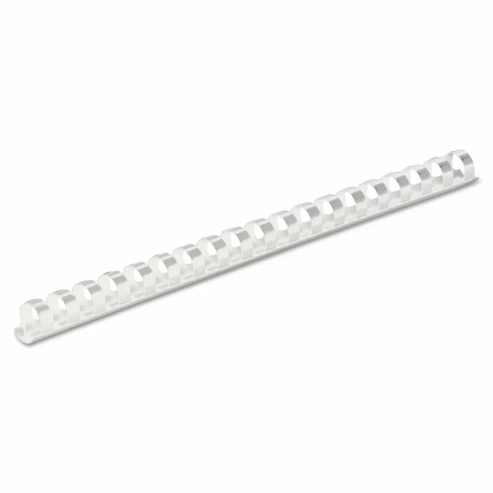 Fellowes Plastic Comb Bindings for 11 x 8.5 Documents, 19 Rings, 0.5" (90-Sheet) Capacity, White, 100/Pack