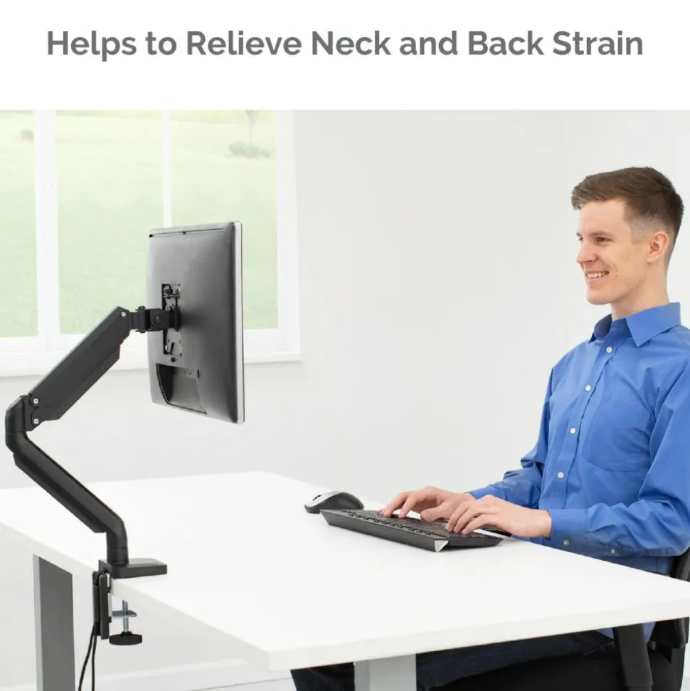 Fellowes Platinum Series Single-Monitor Arm For Monitors Up To 40", 17 1/4"H x 4 1/2"W x 18 9/16"D, Black, 8043301