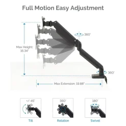 Fellowes Platinum Series Single-Monitor Arm For Monitors Up To 40