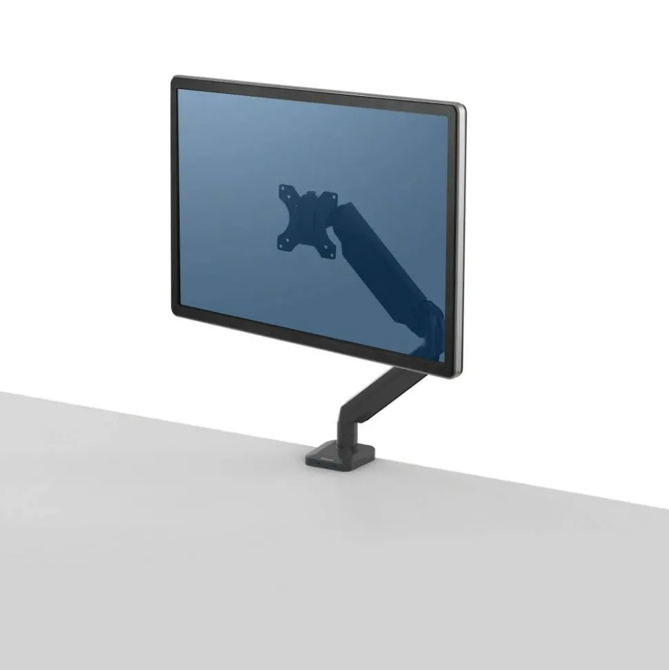 Fellowes Platinum Series Single-Monitor Arm For Monitors Up To 40", 17 1/4"H x 4 1/2"W x 18 9/16"D, Black, 8043301