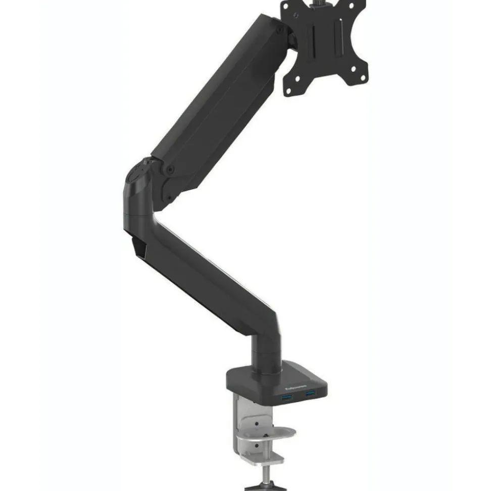 Fellowes Platinum Series Single-Monitor Arm For Monitors Up To 40", 17 1/4"H x 4 1/2"W x 18 9/16"D, Black, 8043301