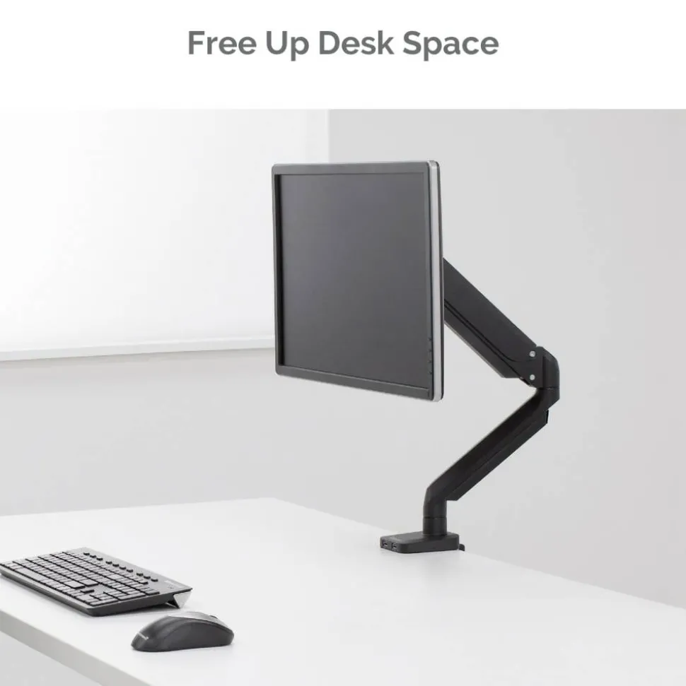 Fellowes Platinum Series Single-Monitor Arm For Monitors Up To 40", 17 1/4"H x 4 1/2"W x 18 9/16"D, Black, 8043301