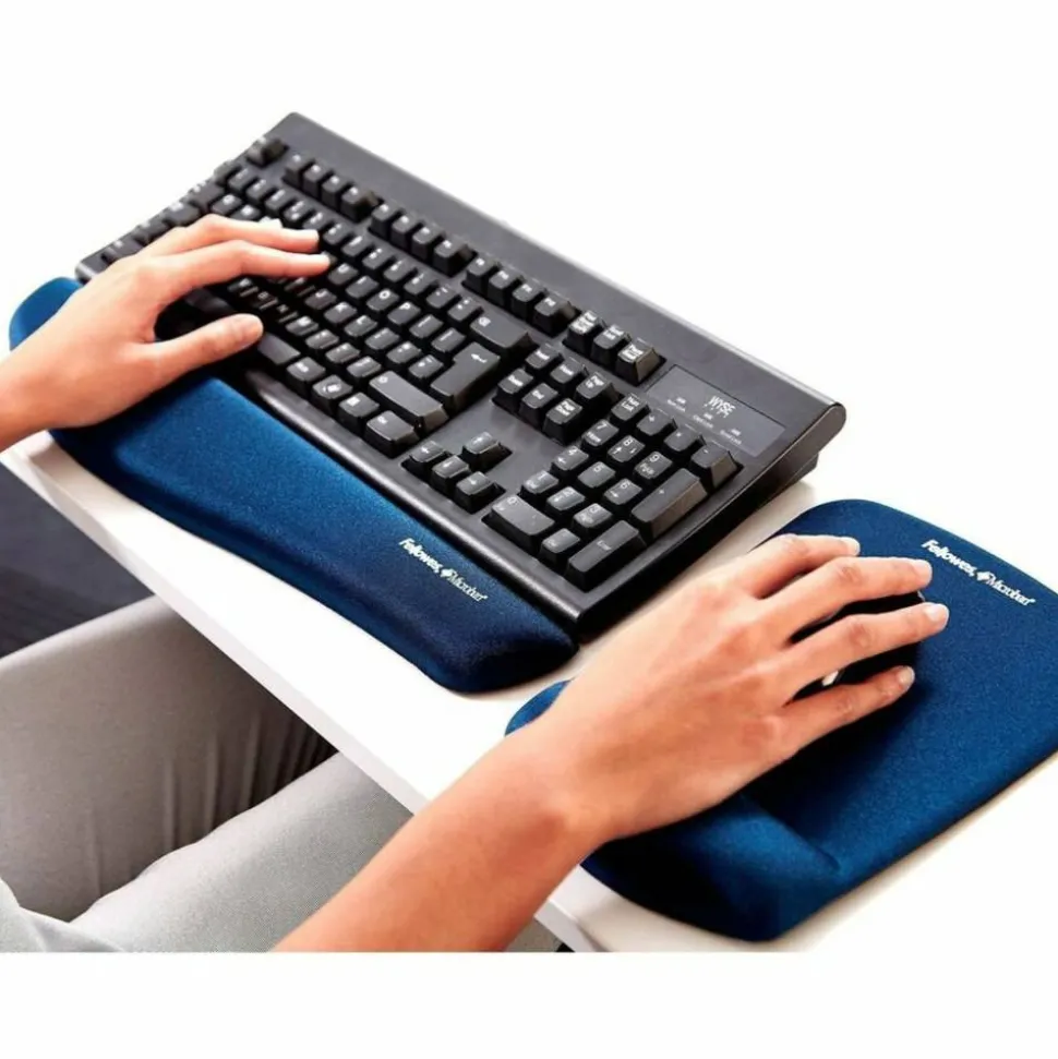 Fellowes PlushTouch™ Foam Keyboard Wrist Rest with MICROBAN - Blue (9287401)