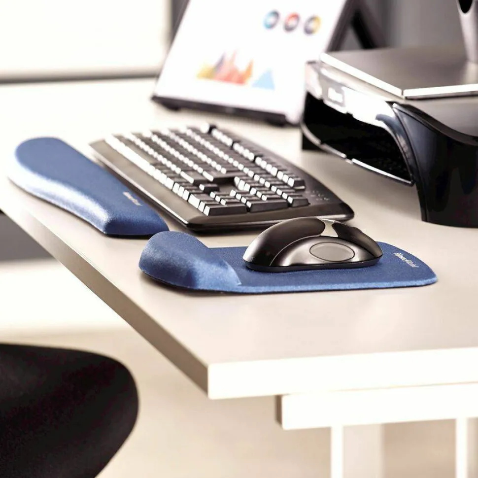 Fellowes PlushTouch™ Foam Keyboard Wrist Rest with MICROBAN - Blue (9287401)