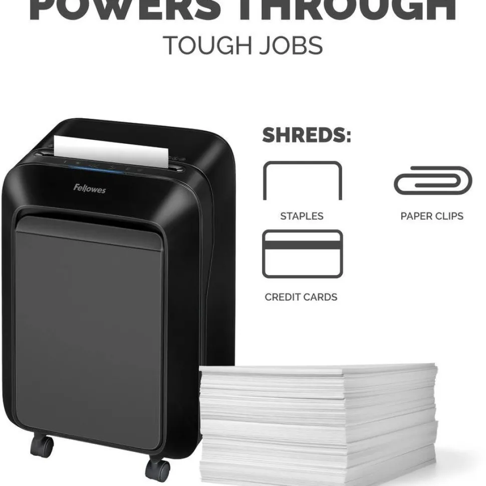 Fellowes Powershred LX180 Cross-Cut Shredder, 16 Manual Sheet Capacity