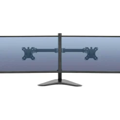 Fellowes Professional Series Freestanding Dual Horizontal Arm For Monitors Up To 30", 19 1/2"H x 35"W x 11"D, Black, 8043701