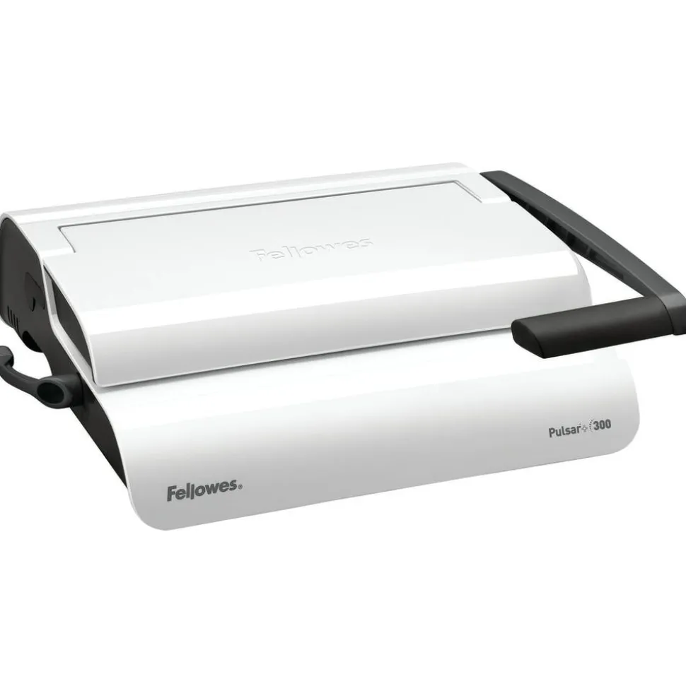 Fellowes Pulsar 300 Manual Comb Binding Machine, 300 Sheet Capacity, 5.1"H x 18.1"W x 15.4"D, White
