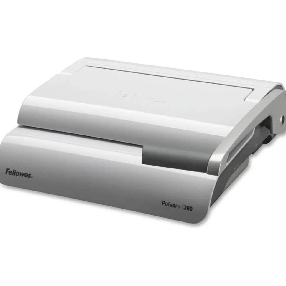 Fellowes Pulsar 300 Manual Comb Binding Machine, 300 Sheet Capacity, 5.1"H x 18.1"W x 15.4"D, White