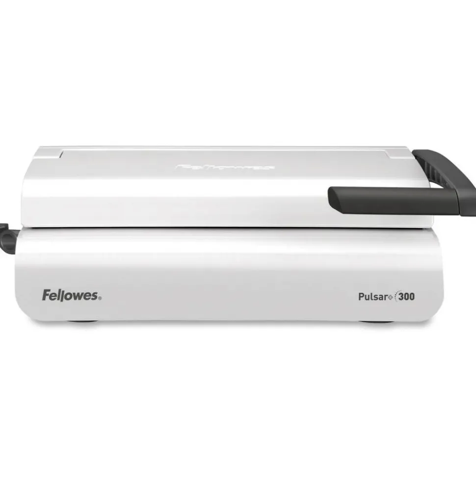Fellowes Pulsar 300 Manual Comb Binding Machine, 300 Sheet Capacity, 5.1"H x 18.1"W x 15.4"D, White
