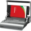 Fellowes Quasar+ 500 Manual Comb Binding Machine, 500 Sheet Capacity, 5.13" x 18.13" x 15.38", Blue