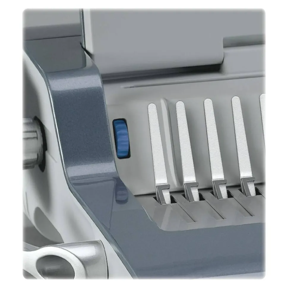 Fellowes Quasar+ 500 Manual Comb Binding Machine, 500 Sheet Capacity, 5.13" x 18.13" x 15.38", Blue