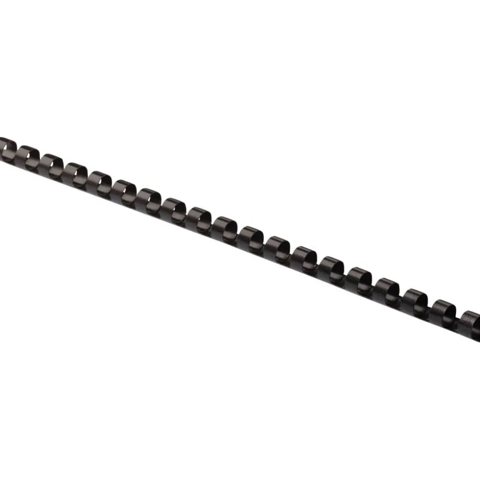 Fellowes 19-Ring Plastic Comb Binding, 0.3" x 10.8" x 0.3", Black, Pack Of 25
