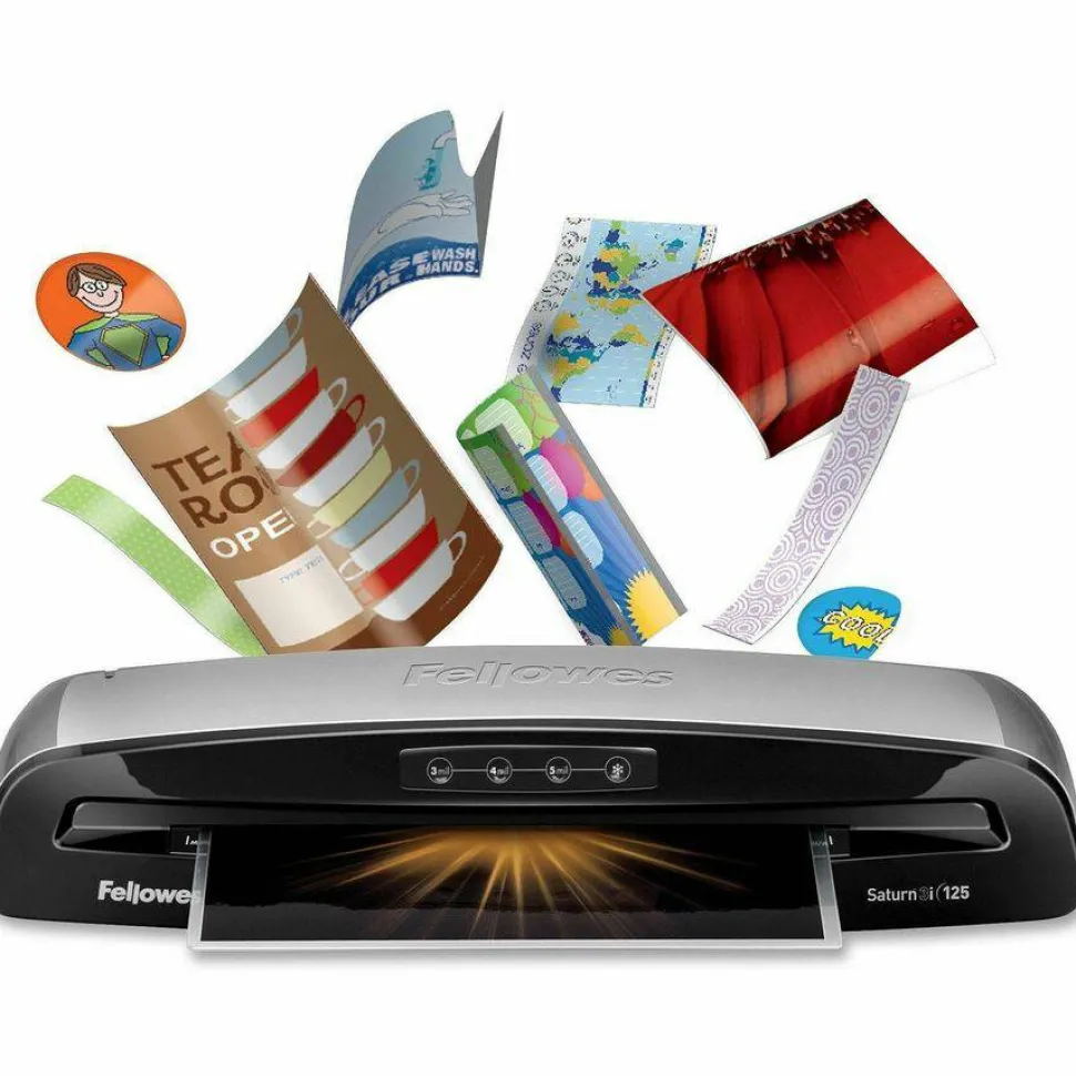 Fellowes Saturn 95 Thermal and Cold Laminator Machine with 10-Sheet Starter Kit, 9.5 inch, Easy and Fast Warm-Up, Jam-Free Design