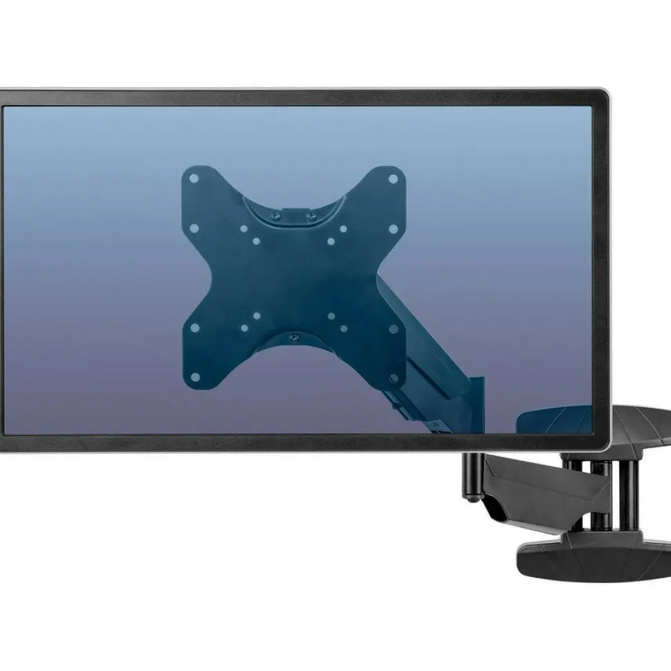 Fellowes Single Arm Wall Mount For Monitors/TVs Up To 42", 18 13/16"H x 8 7/8"W x 20 1/4"D, Black, 8043501