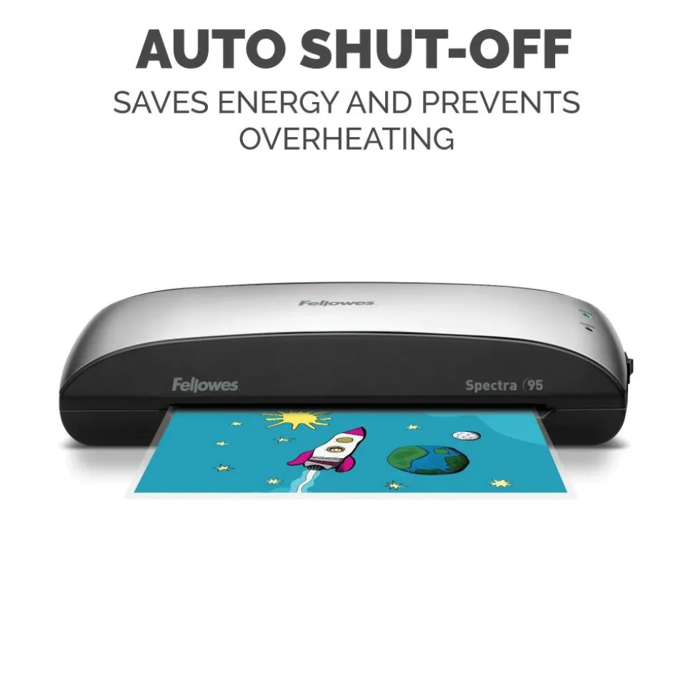 Fellowes Spectra 95 Laminator With Combo Kit, 9 1/2" Entry Width, 3"H x 14 1/2"W x 7"D, Silver/Black