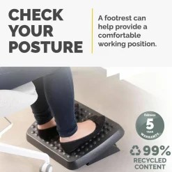 Fellowes Standard Footrest, Free-floating with Dual Height Position, Graphite