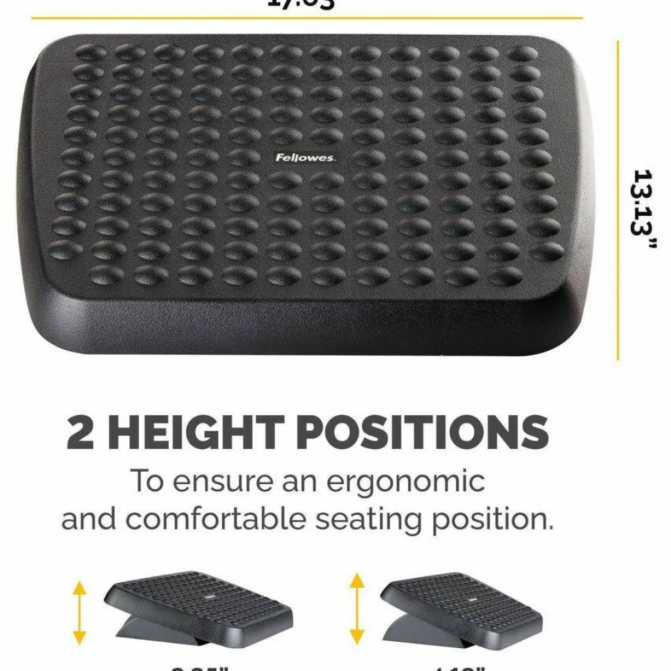 Fellowes Standard Footrest, Free-floating with Dual Height Position, Graphite