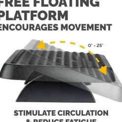 Fellowes Standard Footrest, Free-floating with Dual Height Position, Graphite