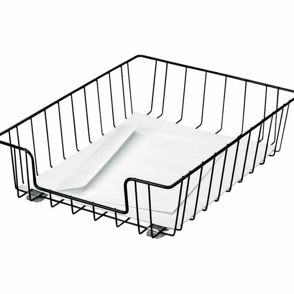 Fellowes Wire Desktop 3" Letter Tray, 3"H x 10"W x 14.1"D, Steel, Stackable, Black,1Each