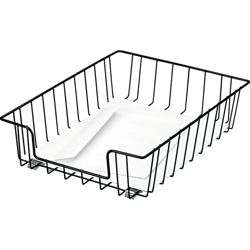 Fellowes Wire Desktop 3" Letter Tray, 3"H x 10"W x 14.1"D, Steel, Stackable, Black,1Each
