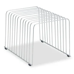 Fellowes Wire File Sorter, 11 Compartment(s), 11 Divider(s), 8"H x 9"W x 11.4"D, Desktop, Silver, Steel, 1Each