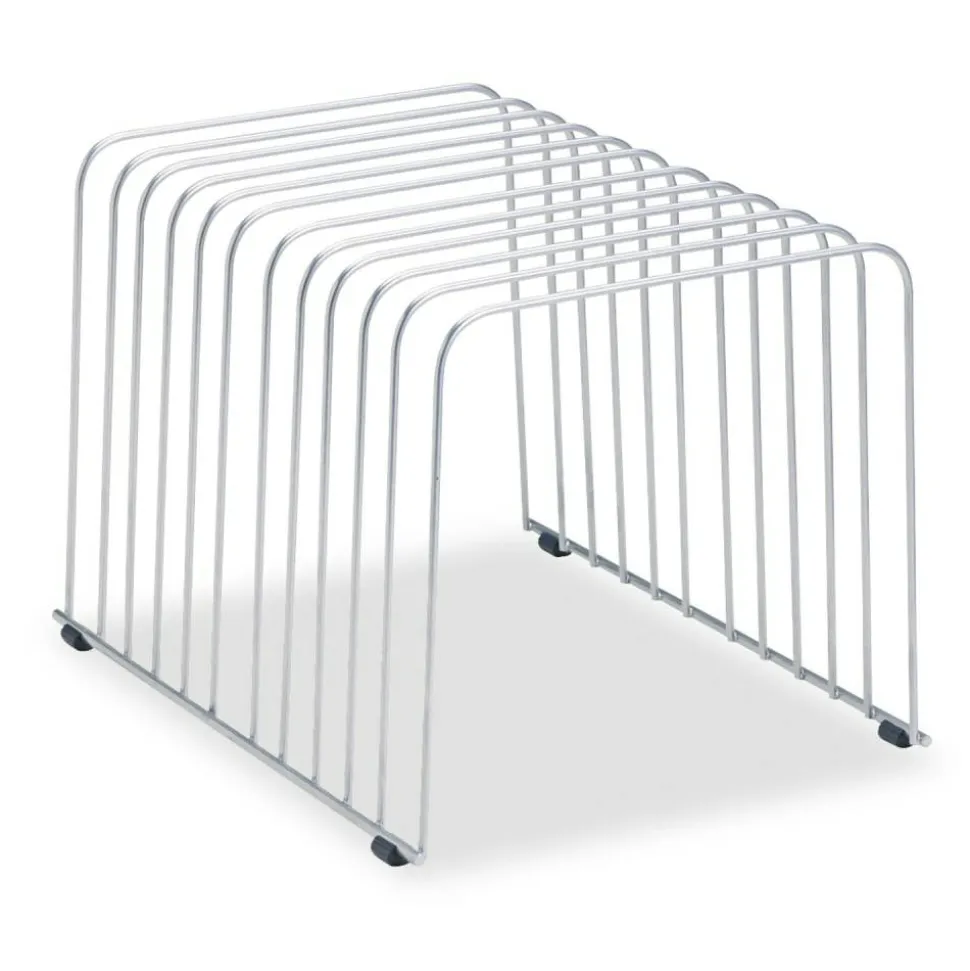 Fellowes Wire File Sorter, 11 Compartment(s), 11 Divider(s), 8"H x 9"W x 11.4"D, Desktop, Silver, Steel, 1Each