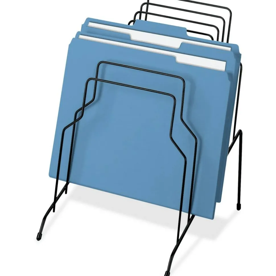 Fellowes Wire Step File, 8 Compartment(s), Drawer Size 8.50" x 14", 11.8"H x 10.1"W x 12.1"D, Desktop, Black, Steel, 1Each