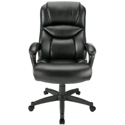Fennington Bonded Leather High-Back Executive Office Chair, Black, BIFMA Compliant