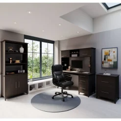 Fennington Bonded Leather High-Back Executive Office Chair, Black, BIFMA Compliant