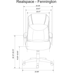 Fennington Bonded Leather High-Back Executive Office Chair, Brown, BIFMA Compliant