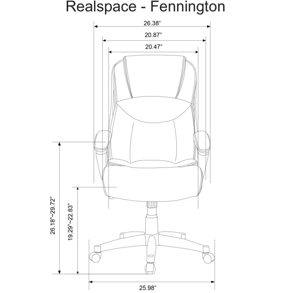 Fennington Bonded Leather High-Back Executive Office Chair, Brown, BIFMA Compliant